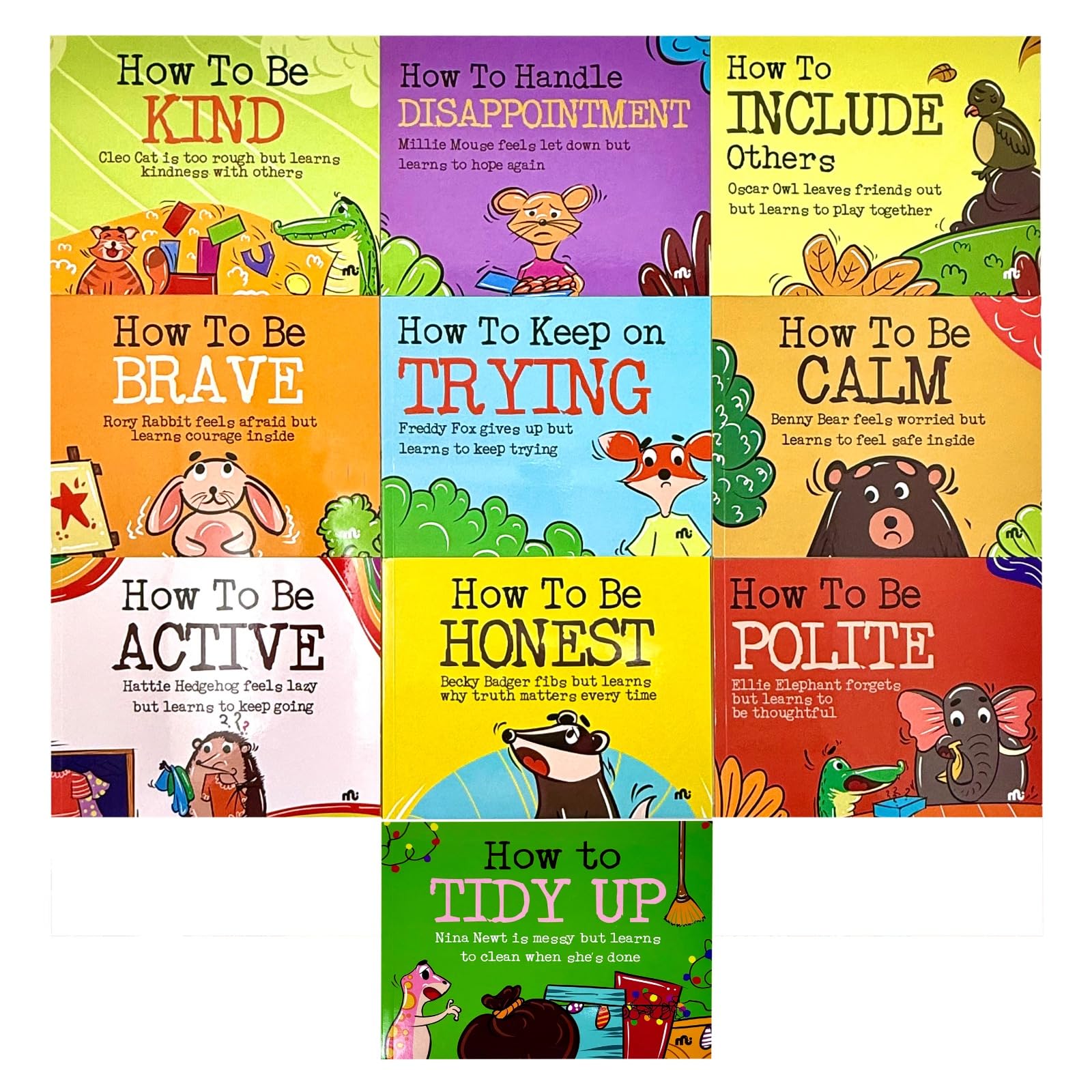 Inside page spread from a Feelings and Behaviour Story Box book showing full-color illustrations