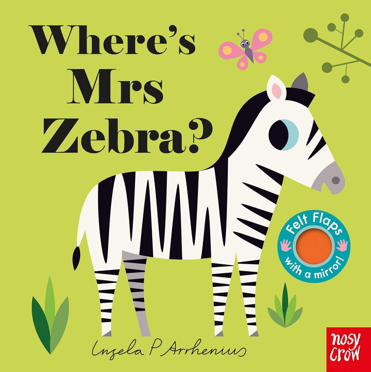 Where's Mr Duck? board book cover with pond-side animals - Felt Flaps And A Mirror! series, board book format