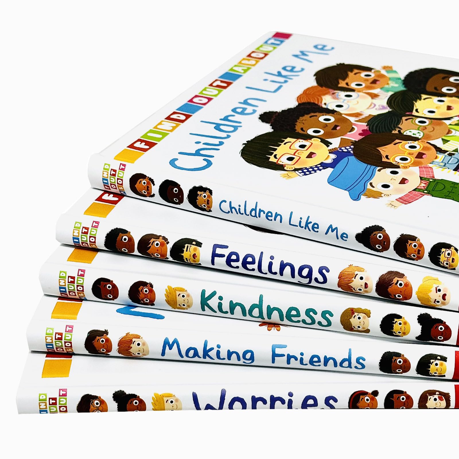 Inside page spread of a Find Out About board book showing a lift-the-flap illustration for toddlers