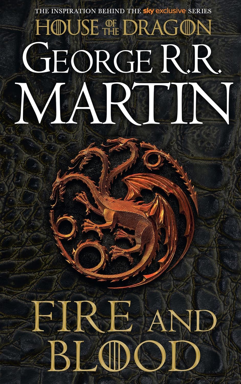 Back cover blurbs of the Fire and Blood, A Knight of the Seven Kingdoms, and The Ice Dragon paperback set