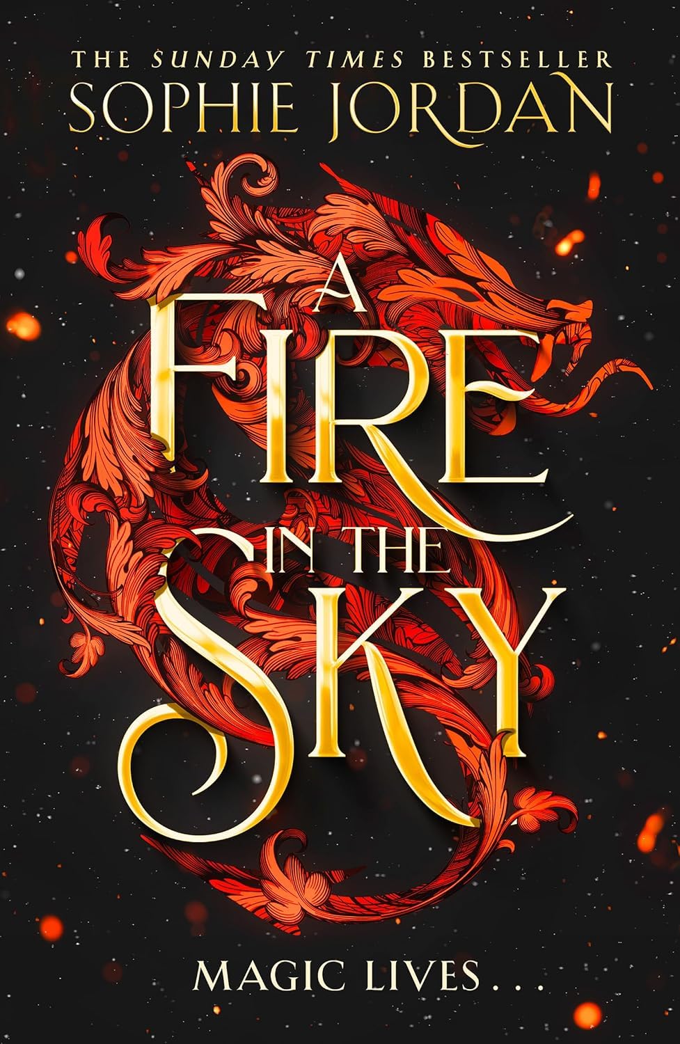 A Fire in the Sky by Sophie Jordan paperback front cover - Book 1 of the Fire in the Sky dragon fantasy romance series