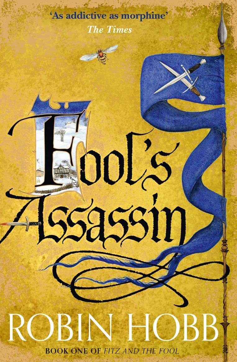 Fool's Assassin, Fool's Quest, and Assassin's Fate paperback books by Robin Hobb displayed side by side.