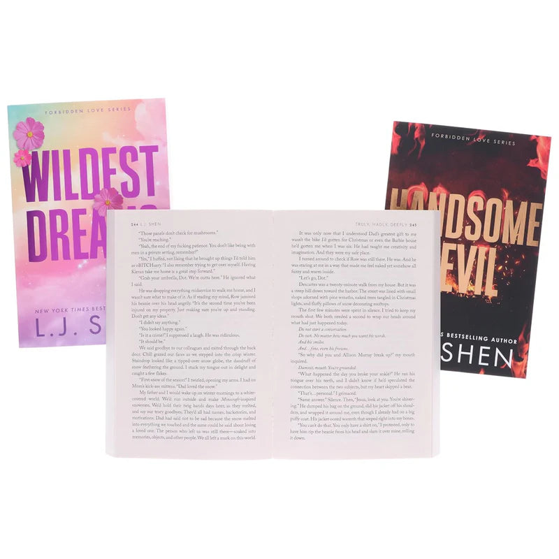 Handsome Devil by L.J. Shen paperback book spine and cover detail