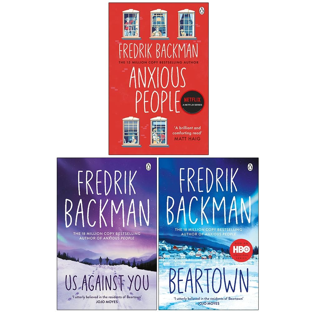 Back cover of the Fredrik Backman 3 Books Collection Set paperback with book descriptions