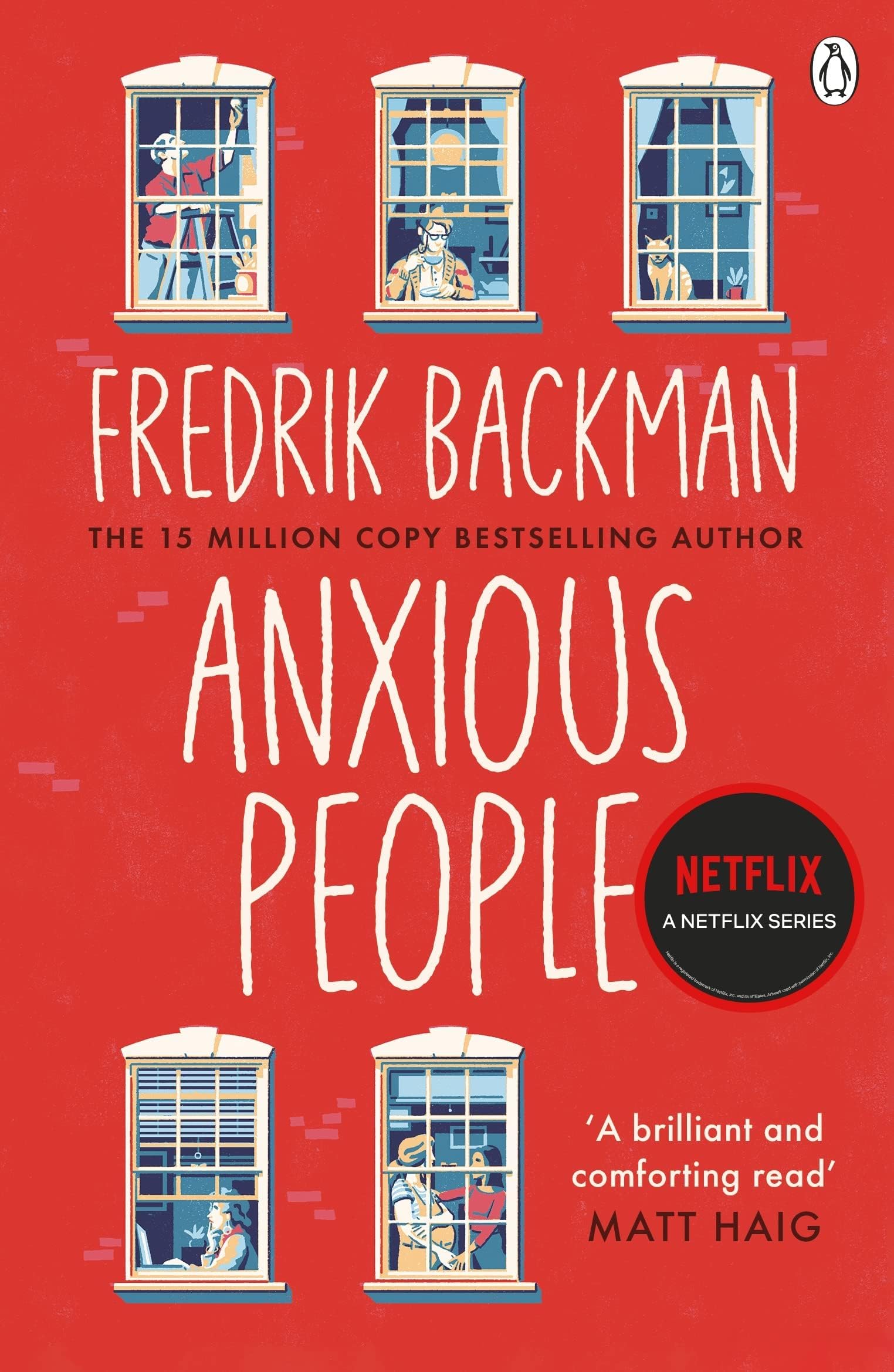 All three Fredrik Backman paperback novels fanned out showing Anxious People, Us Against You, and Beartown covers