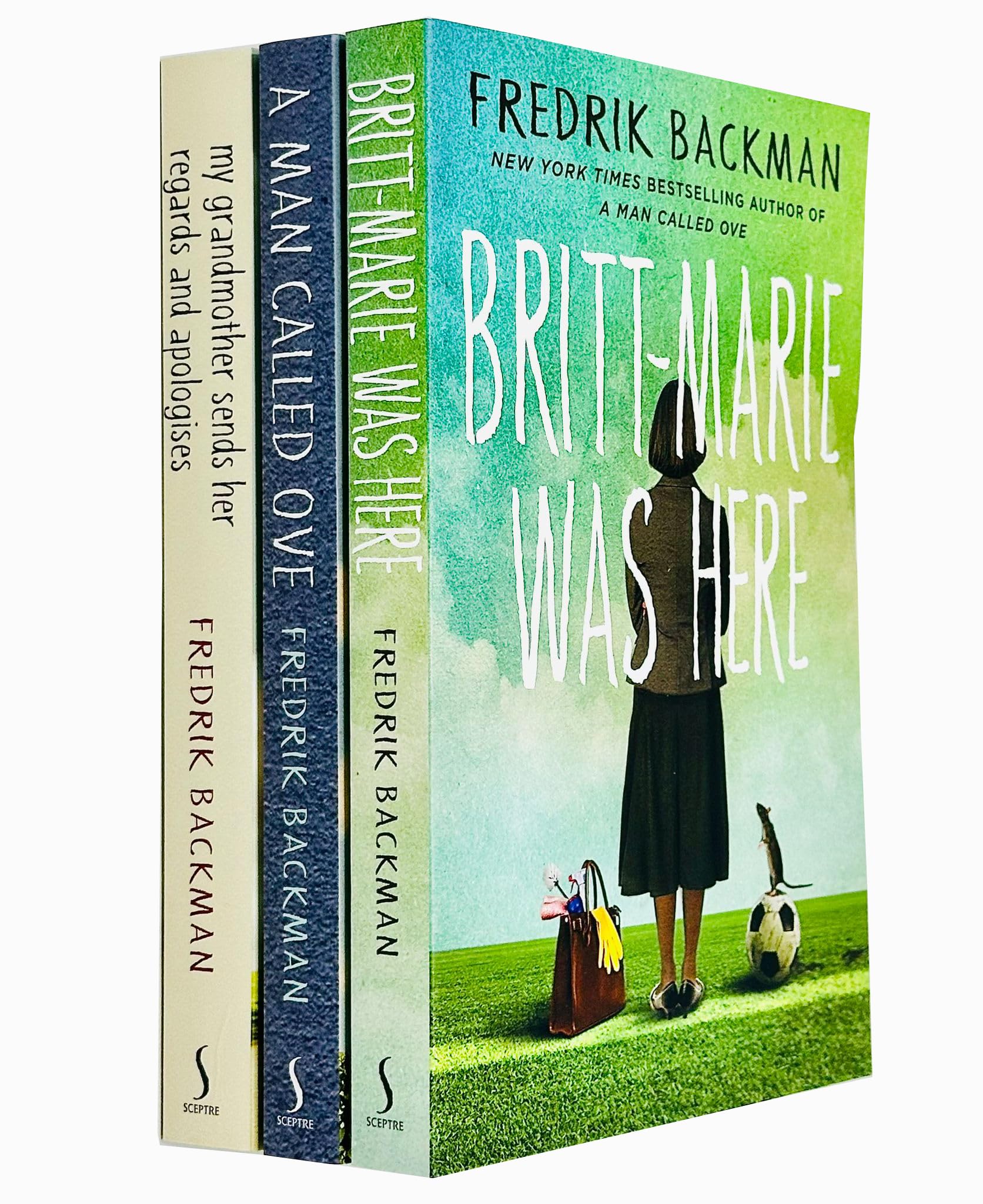 Fredrik Backman 3 Books Collection Set paperback front covers featuring A Man Called Ove, My Grandmother Sends Her Regards and Apologises, and Britt-Marie Was Here
