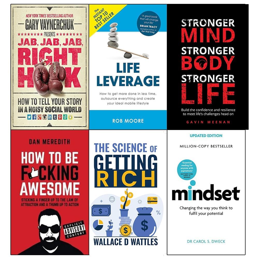 Full display of the Gary Vaynerchuk 6 Books Collection Set covering entrepreneurship, marketing, and growth mindset strategies