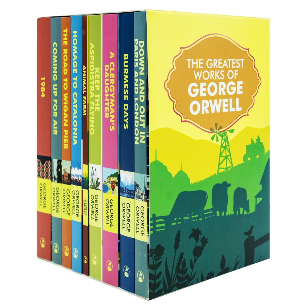 George Orwell Works 9 Books Collection Set paperback front cover artwork