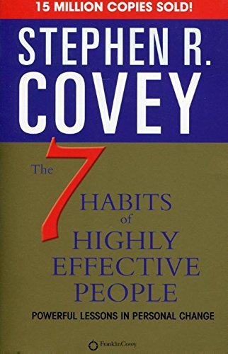 Close-up of The 7 Habits of Highly Effective People and Life Leverage paperback covers from the 4 book collection set