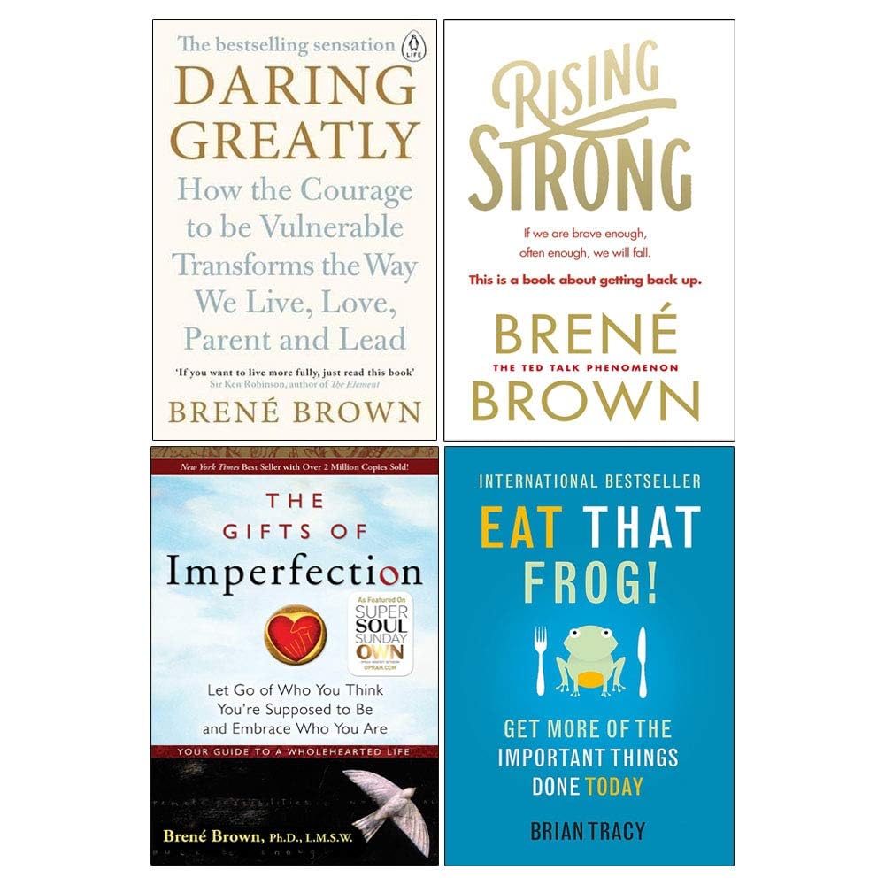 The Gifts of Imperfection & Related Reads 4-book paperback collection set by Brené Brown and Brian Tracy - front covers