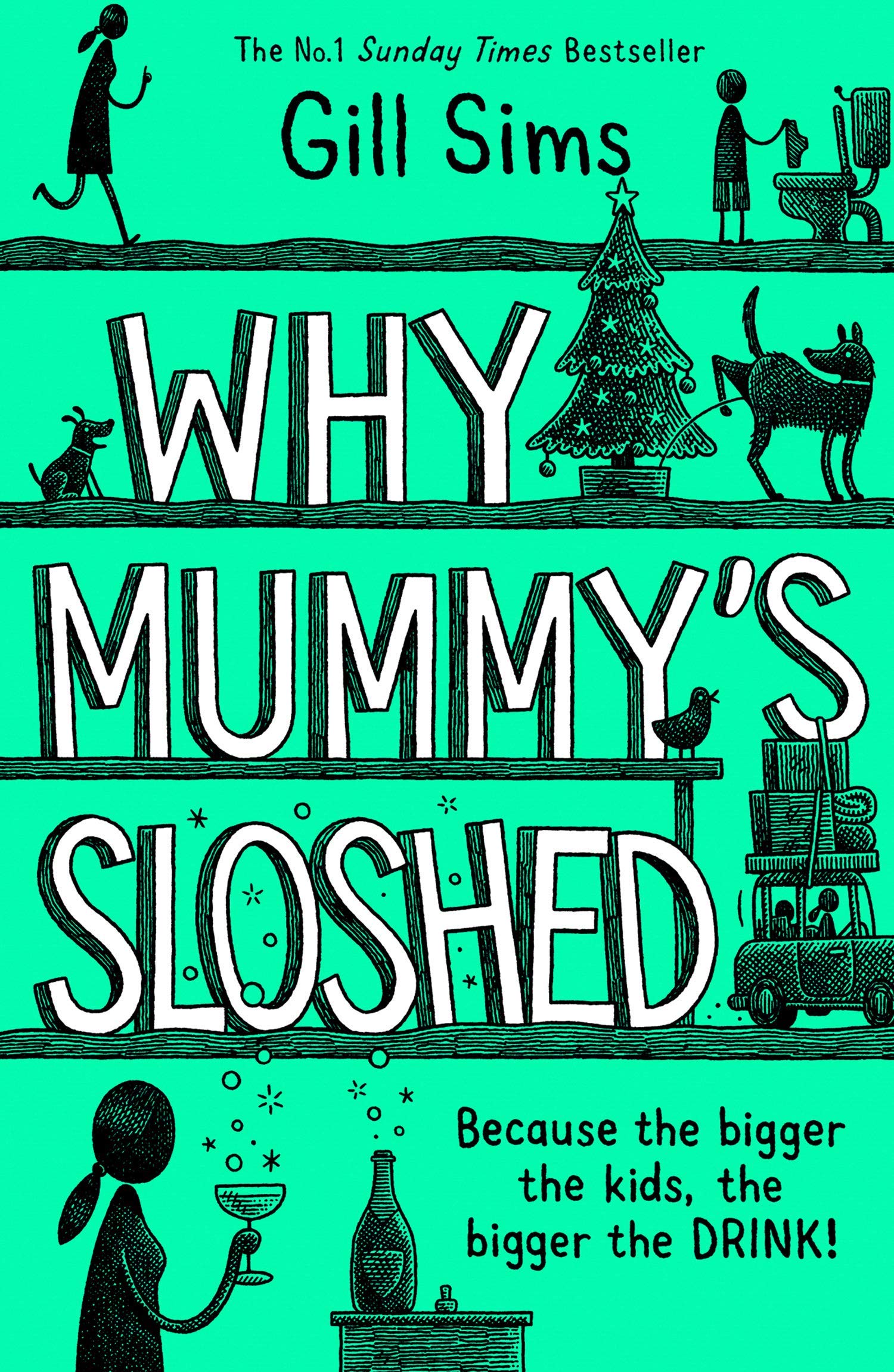 Inside page spread sample from one of the Gill Sims Why Mummy paperback novels in the collection set