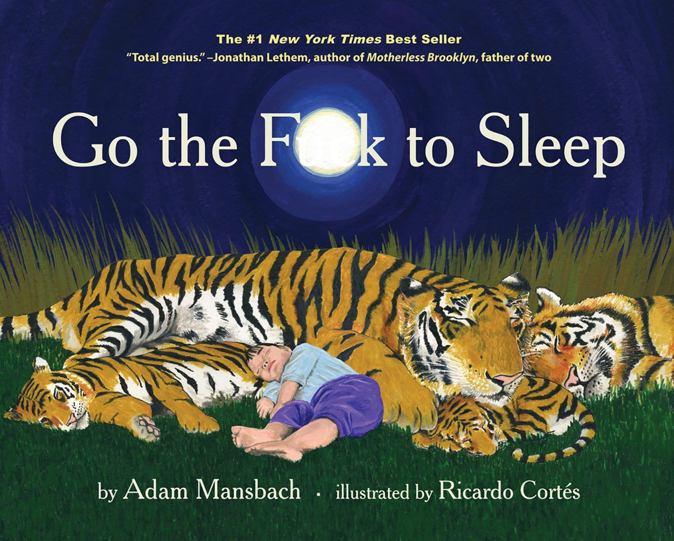 Back covers showing synopsis text for all three Adam Mansbach hardcover books in the set