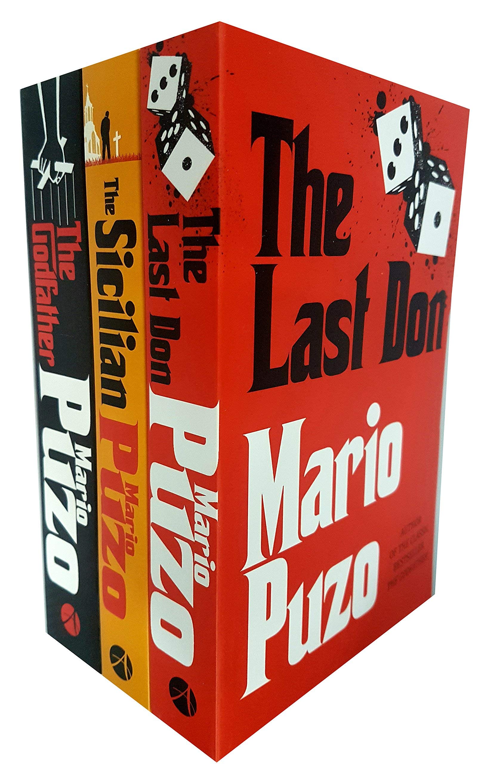 The Godfather Collection by Mario Puzo, 3-book paperback set featuring The Godfather, The Sicilian, and The Last Don, front cover display.