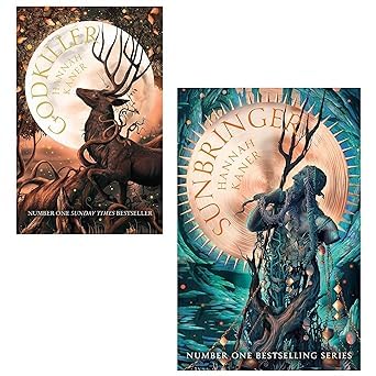 Godkiller Series by Hannah Kaner 2-book paperback set front covers - Godkiller and Sunbringer fantasy novels
