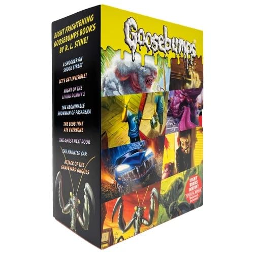 Goosebumps 8 Books Collection Box Set - all eight paperback titles fanned out showing individual covers