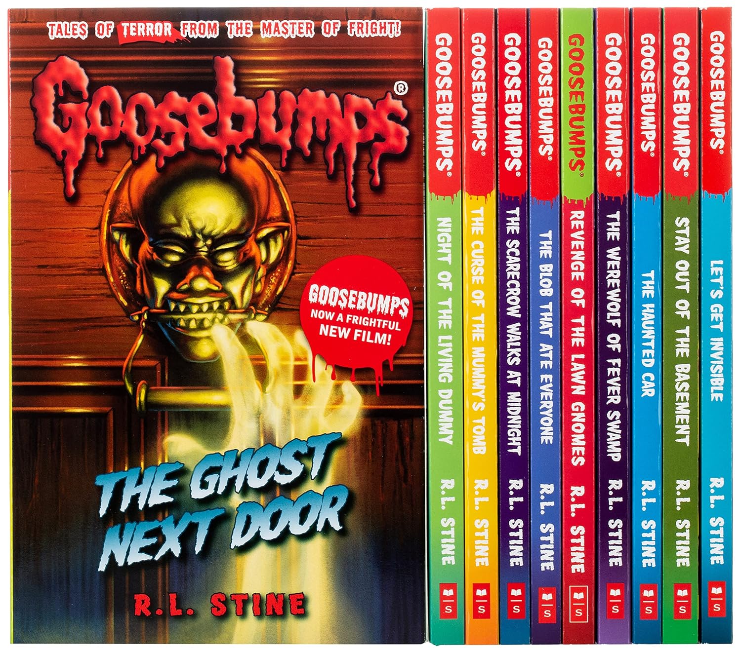 Front cover view of the Goosebumps Classic Covers 10 Books Collection Set by R. L. Stine, Scholastic paperback horror fiction for ages 8-12.
