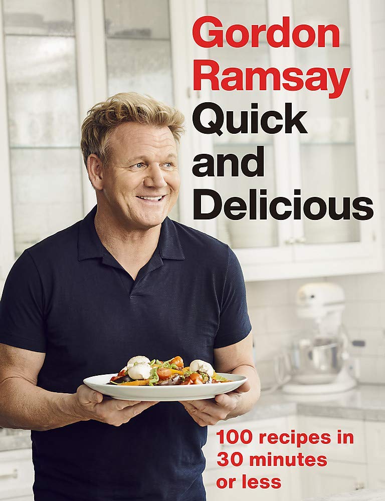 Close-up of Gordon Ramsay's Ultimate Home Cooking hardcover front cover from the 4 book set