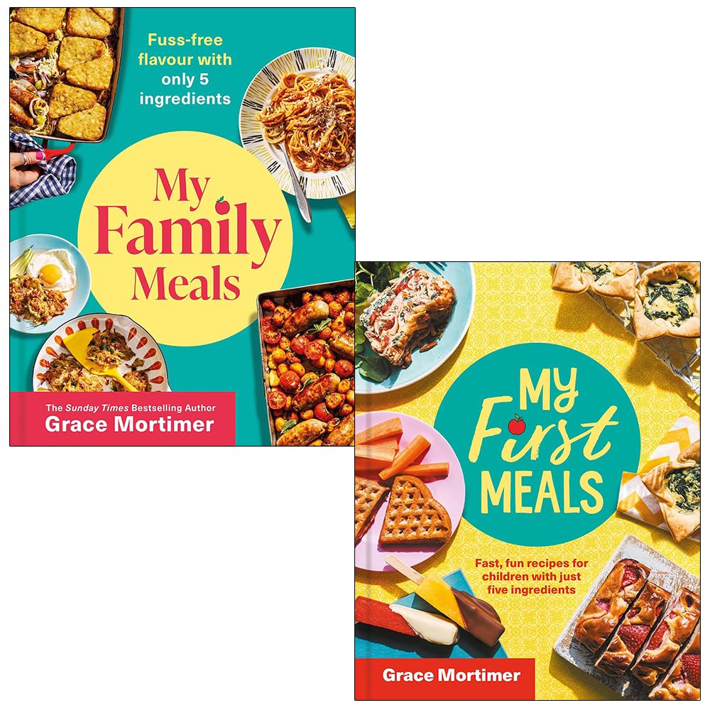 Grace Mortimer 2 Books Collection Set front cover featuring My Family Meals and My First Meals hardcover cookbooks