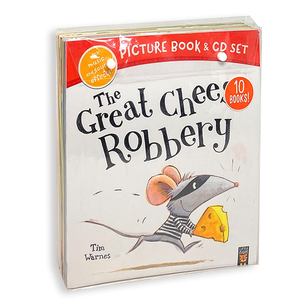 All ten paperback picture books in the Great Cheese Robbery & Related Reads set fanned out showing individual titles