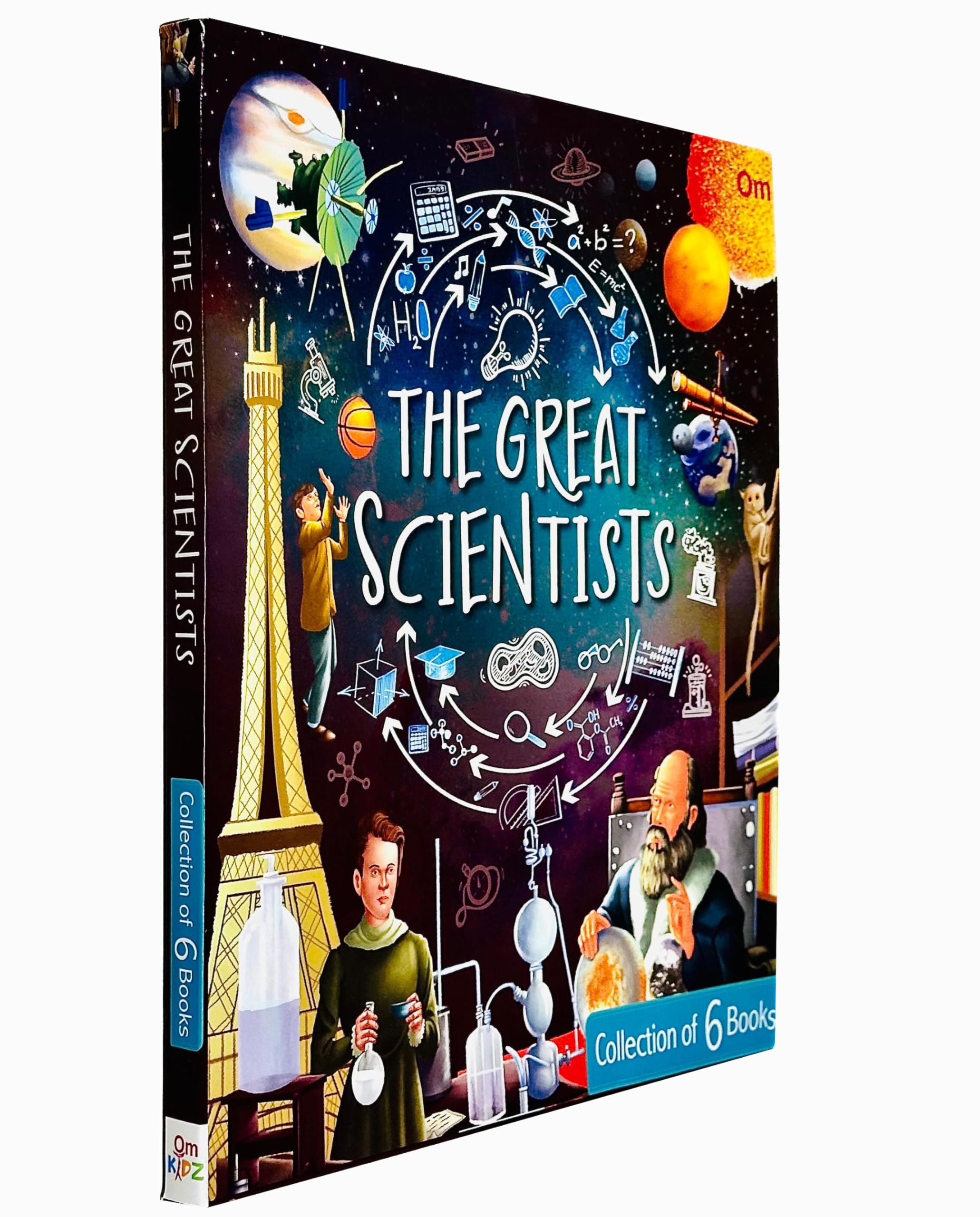 Back cover of The Great Scientists 6 Books Collection Set showing biography descriptions for young readers