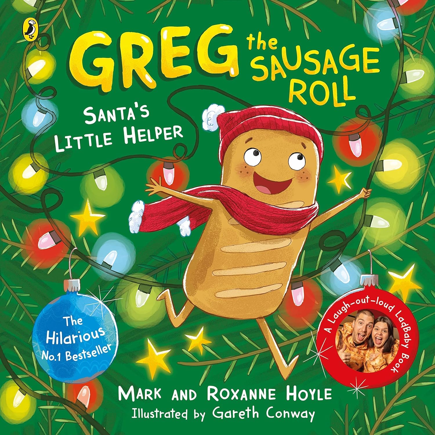 Greg the Sausage Roll 6 Books Collection Set by Mark Hoyle & Roxanne Hoyle, paperback, ages 3-7 — close-up of the Santa's Little Helper and The Perfect Present covers