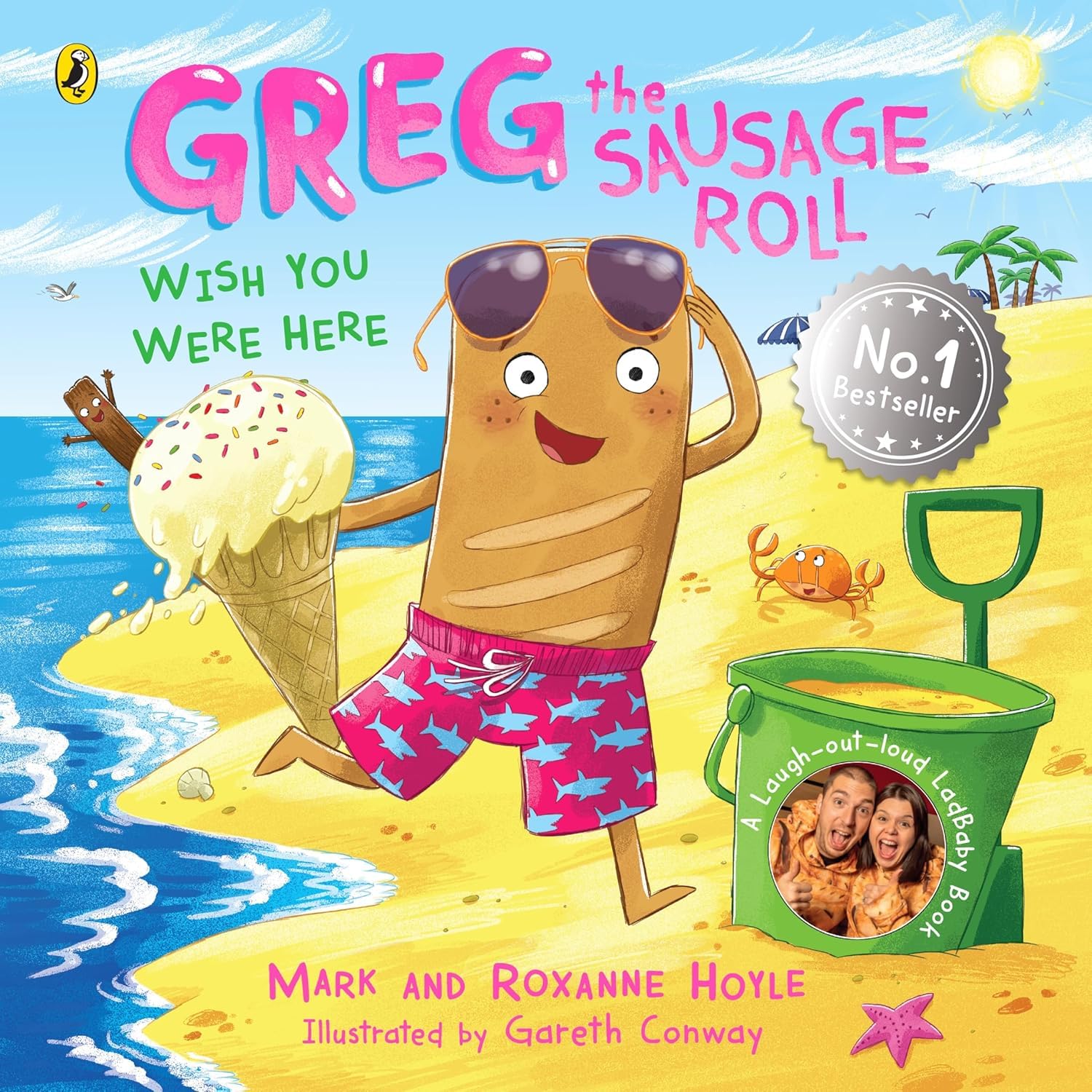 Greg the Sausage Roll 6 Books Collection Set by Mark Hoyle & Roxanne Hoyle, paperback, ages 3-7 — close-up of The World's Funniest Unicorn and Dinosaur Adventure covers