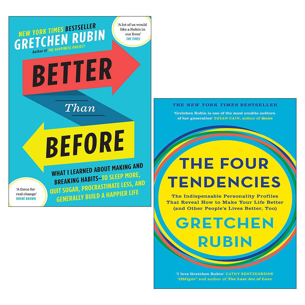 Front cover of the Gretchen Rubin 2 Books Collection Set paperback, featuring Better Than Before and The Four Tendencies