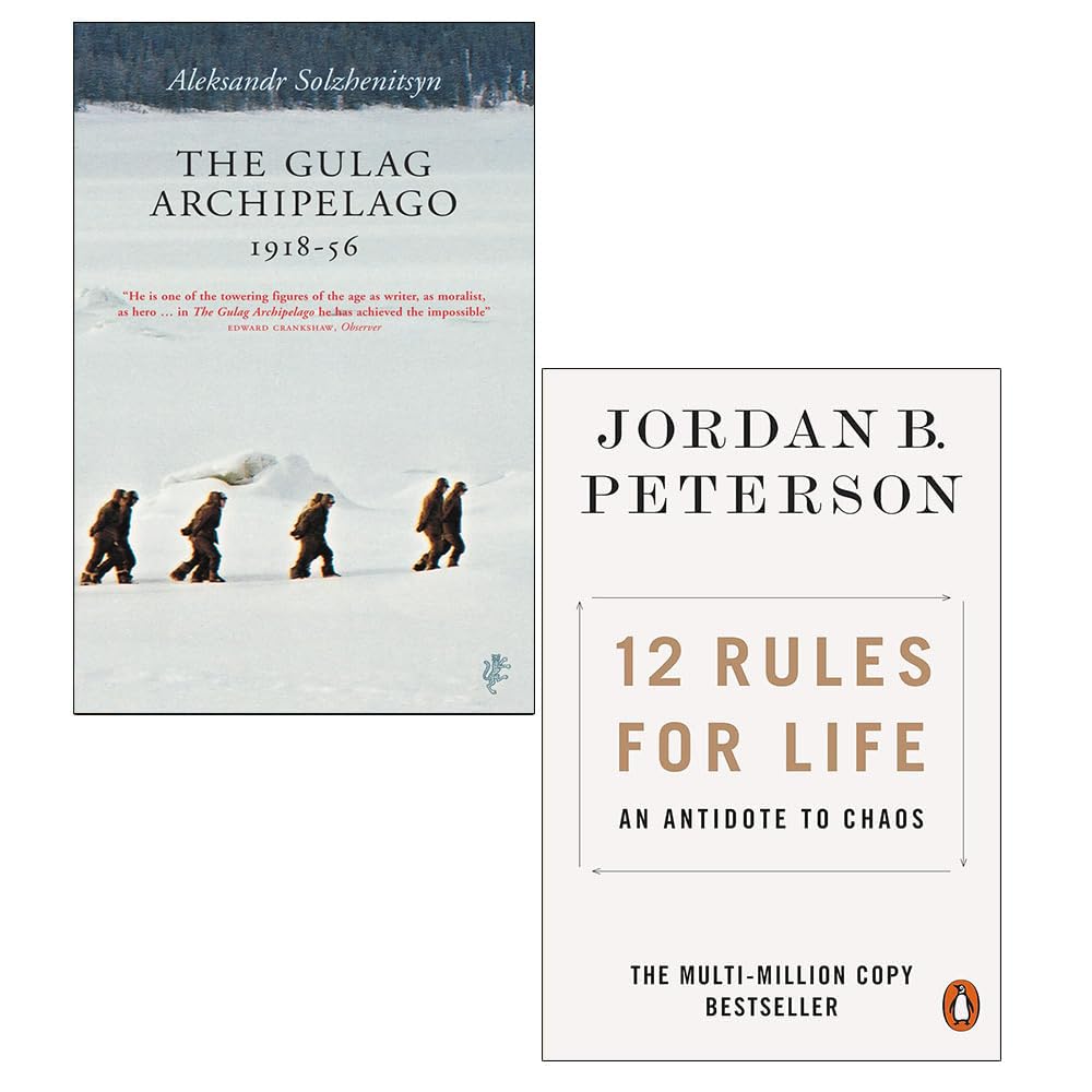 The Gulag Archipelago and 12 Rules for Life 2 book paperback set front cover