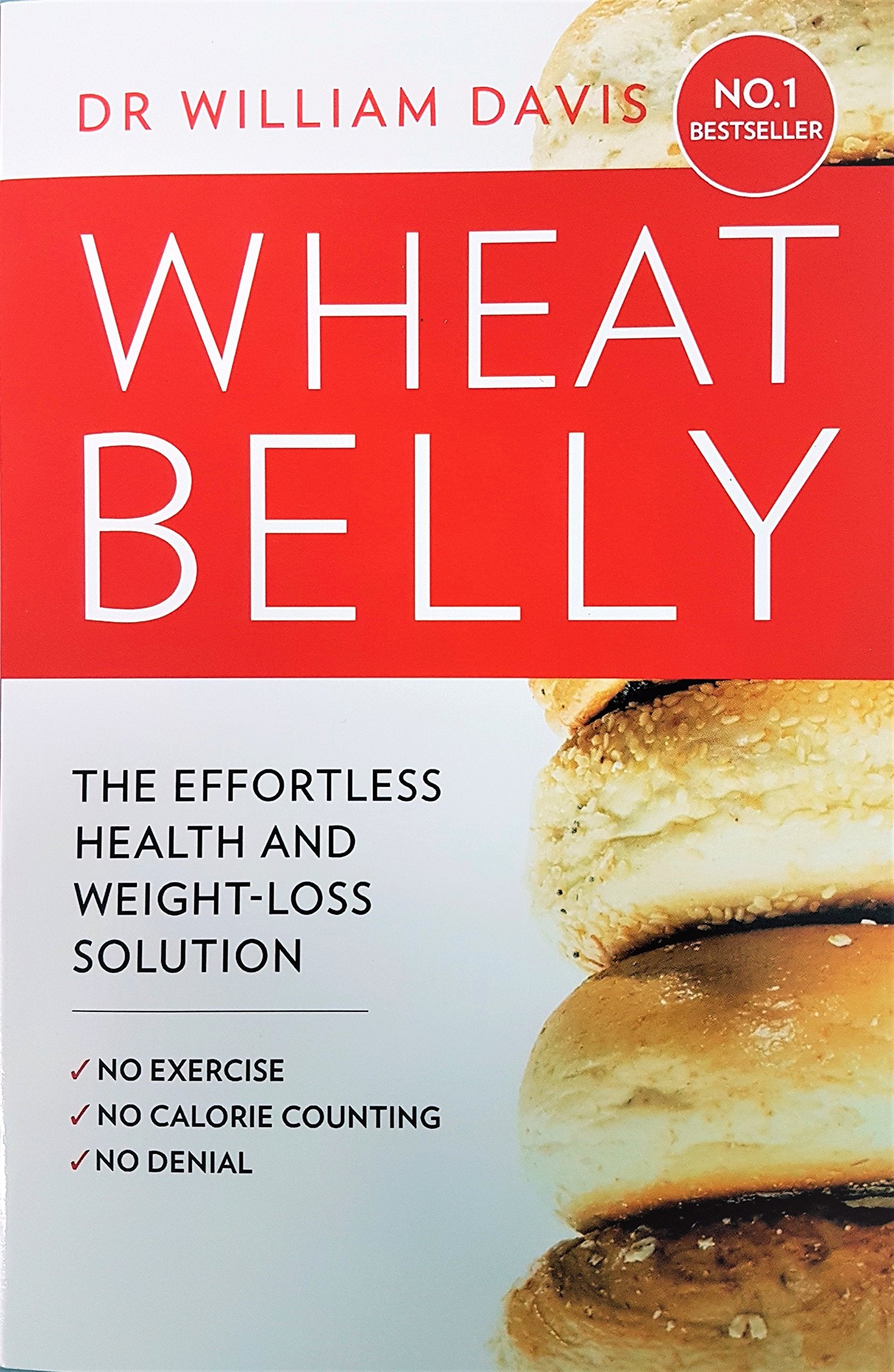 Close-up of the Wheat Belly paperback cover by Dr. William Davis