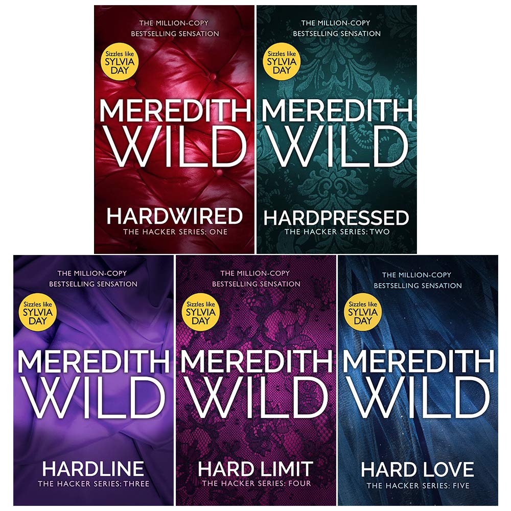 Hacker Series by Meredith Wild 5 Books Collection Set, Paperback - the five paperback book covers fanned out showing bold graphic cover designs.