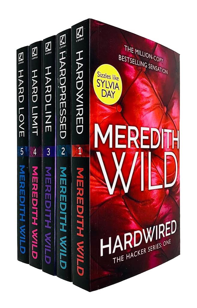 Hacker Series by Meredith Wild 5 Books Collection Set, Paperback - front covers of all five paperback books stacked together on a white background.