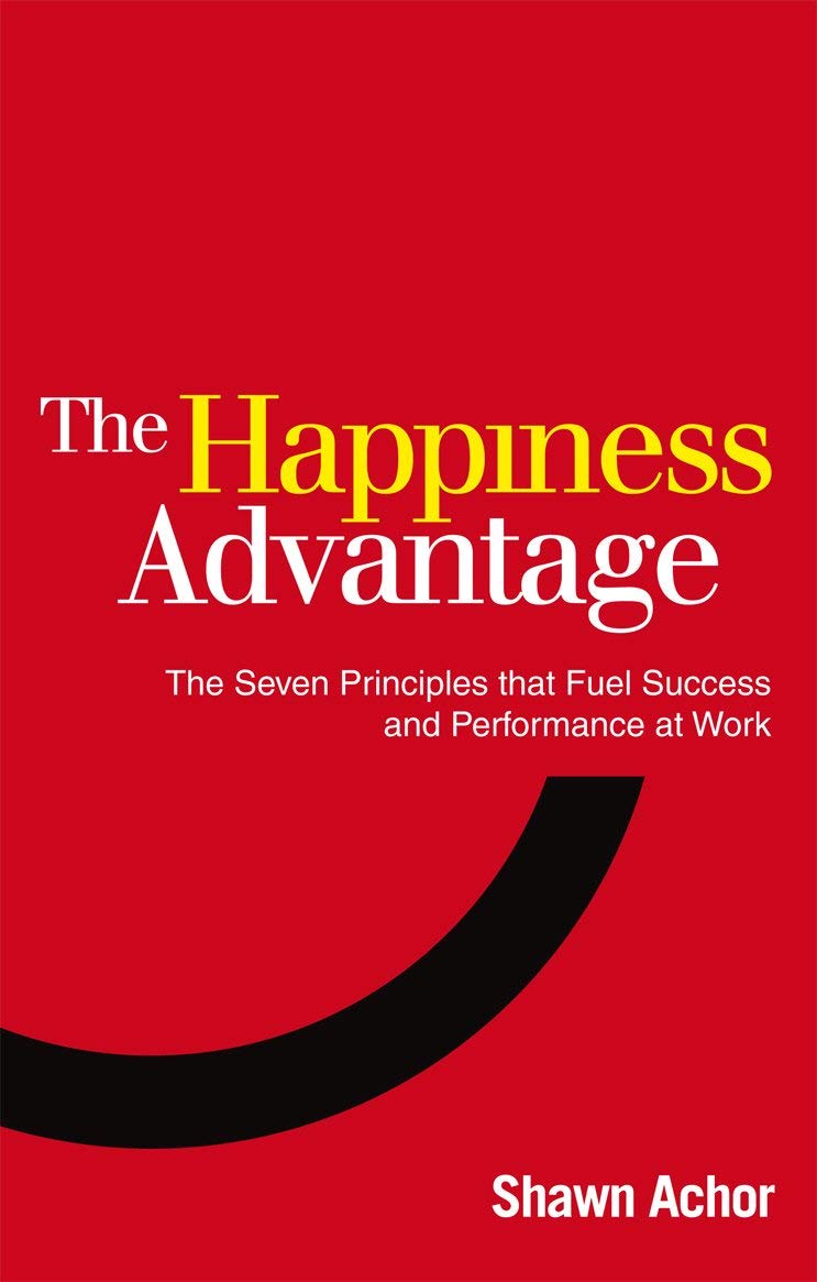 Front covers of The Happiness Advantage and Drive paperback books by Shawn Achor and Daniel H. Pink on a white background