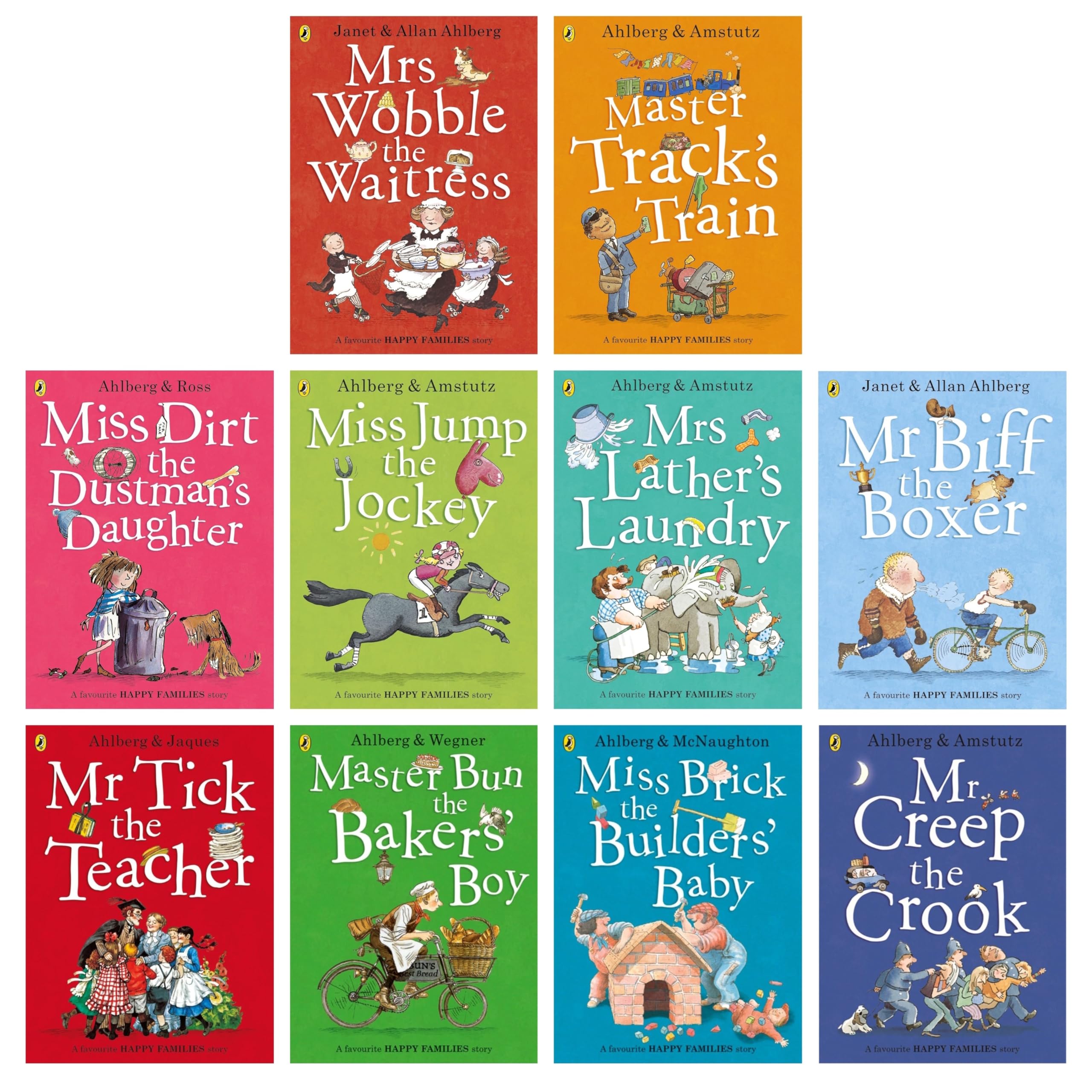 Happy Families Stories Series paperback collection - back cover and spines showing Ages 5-7 early reader set