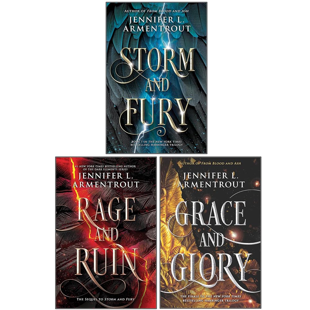 All three Harbinger series paperbacks by Jennifer L. Armentrout fanned out together