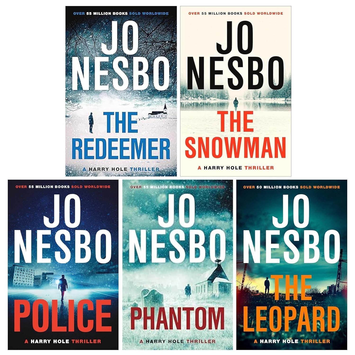 Harry Hole Series 6-10 by Jo Nesbo paperback set — The Snowman paperback front cover