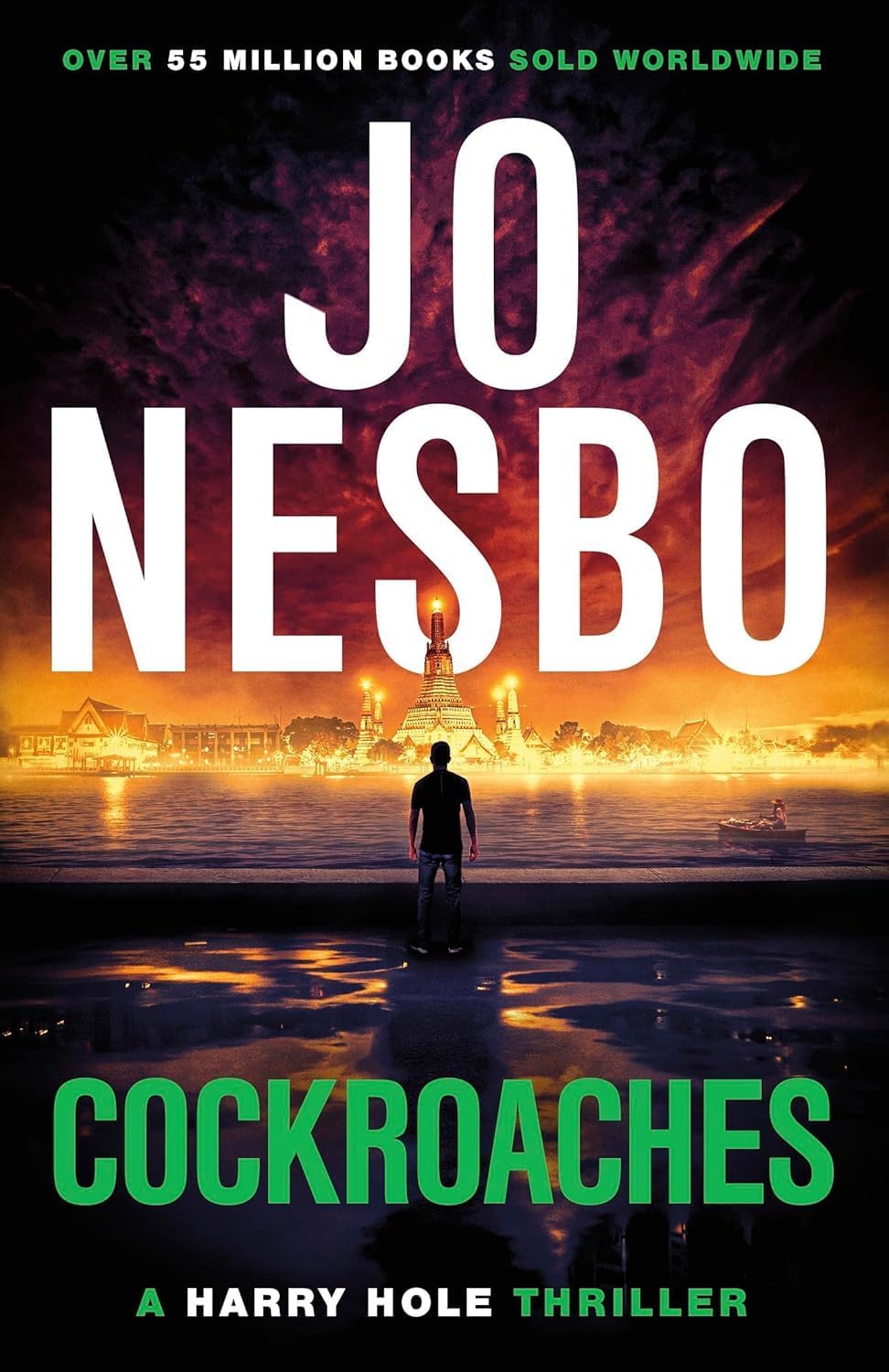 All five Harry Hole series paperback books by Jo Nesbo fanned out together