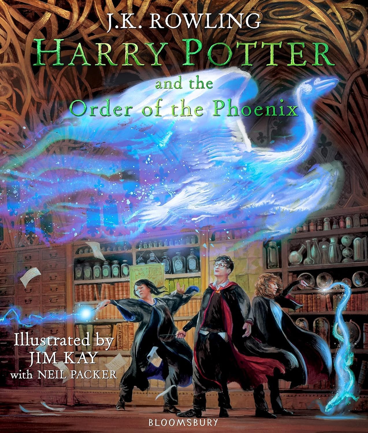 Close-up of the Harry Potter Illustrated Edition 2-book hardback collection, highlighting the full-color Jim Kay cover illustrations for young readers.