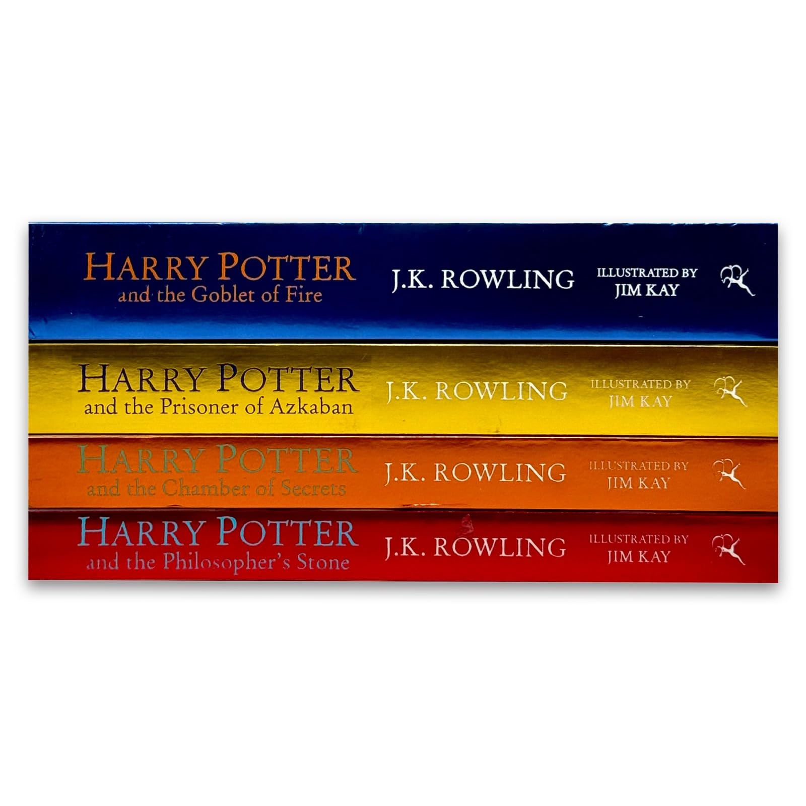 Harry Potter Illustrated Edition paperback set showing Harry Potter and the Chamber of Secrets cover art by Jim Kay