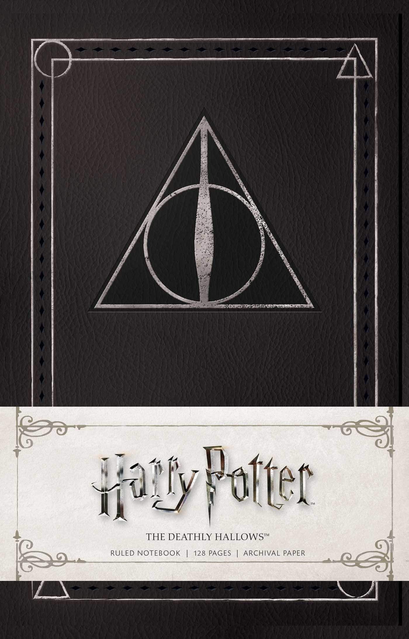 Interior ruled page spread from the Harry Potter Deathly Hallows notebook showing lined paper layout