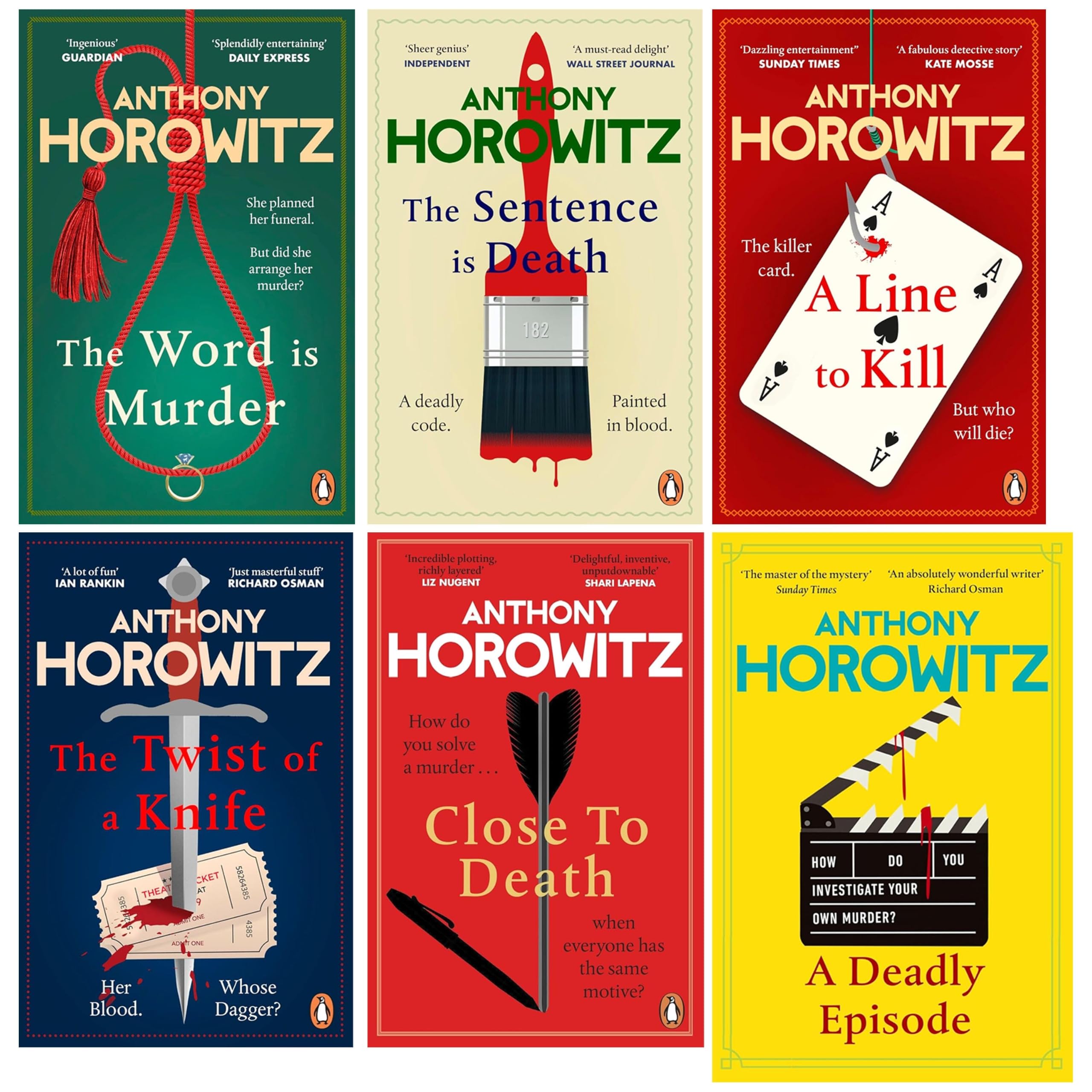 Hawthorne & Horowitz Mysteries by Anthony Horowitz, 6-book paperback box set front cover