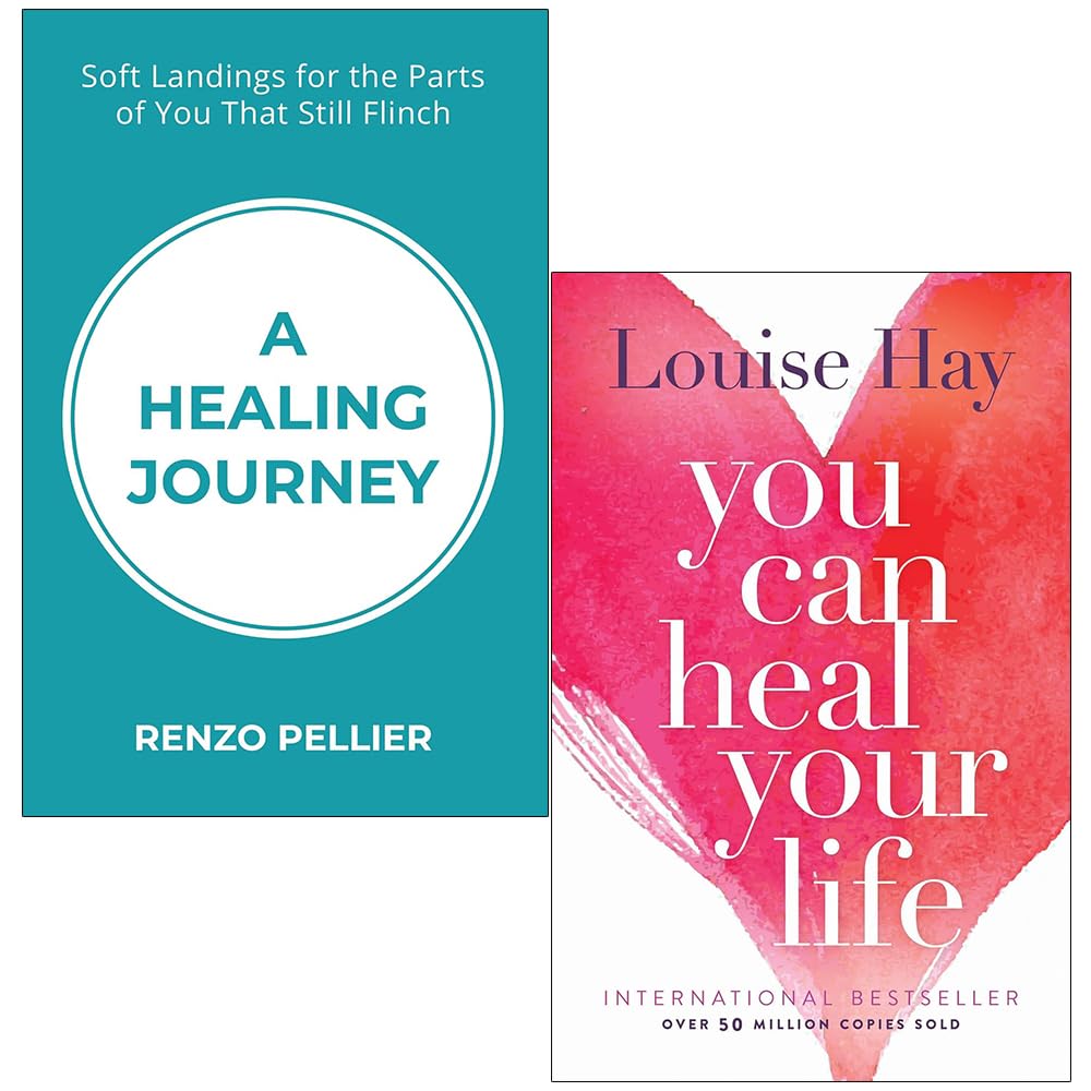 A Healing Journey by Renzo Pellier and You Can Heal Your Life by Louise Hay paperback 2-book collection set front covers