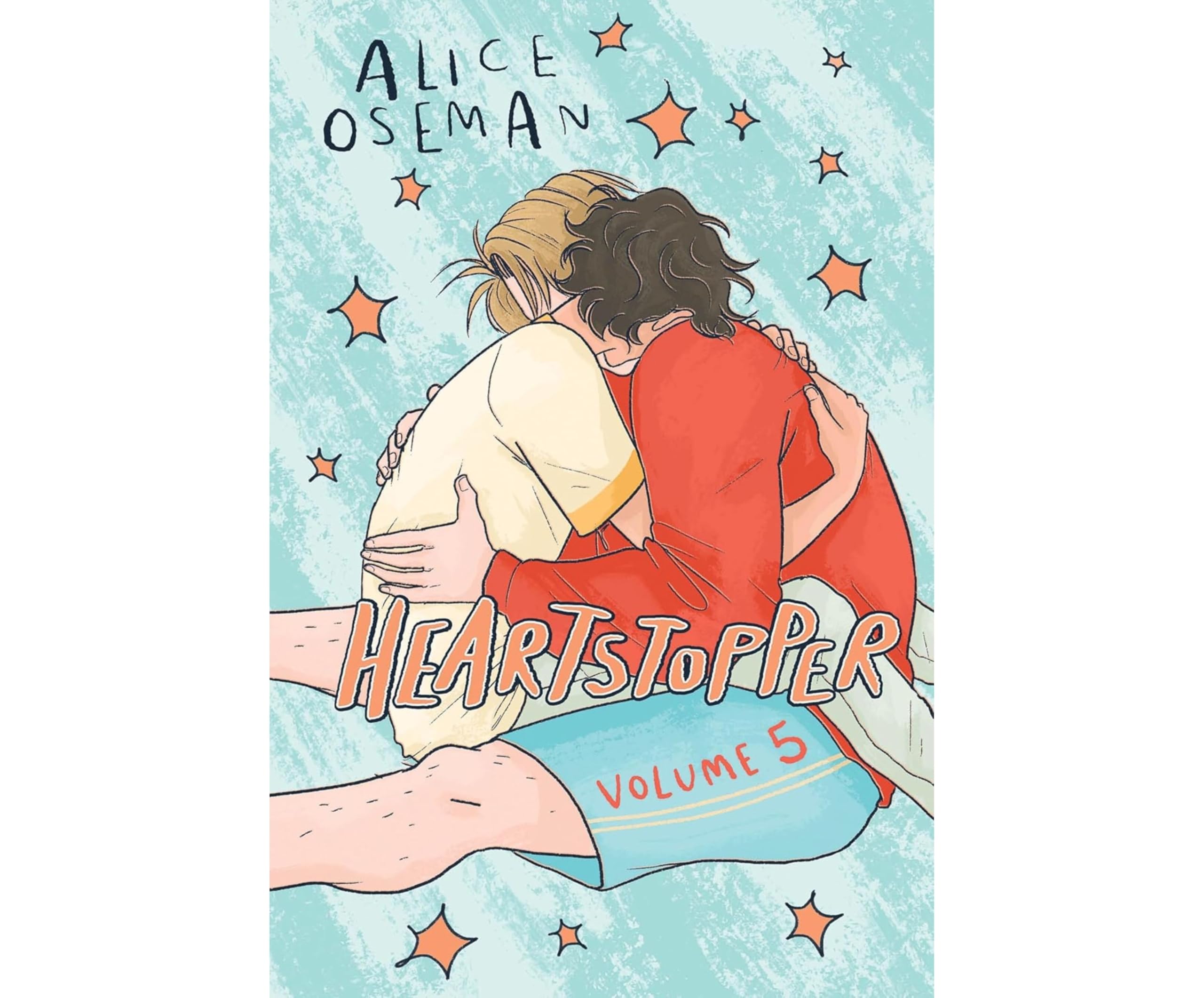 Inside page spread sample of Heartstopper black-and-white graphic novel artwork