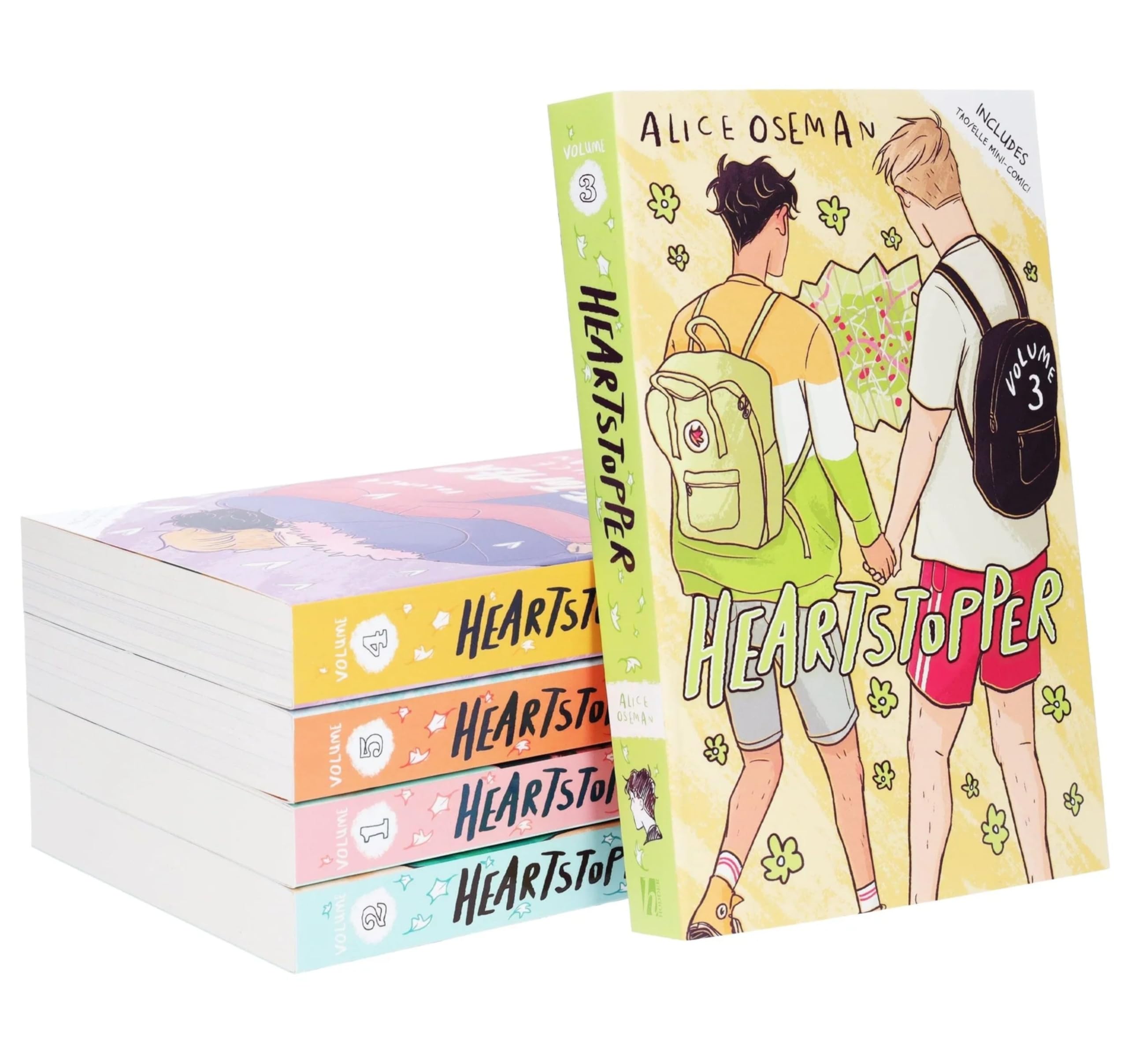 Heartstopper Series Volumes 1-5 by Alice Oseman paperback box set front cover