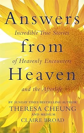 Close-up of the Answers from Heaven and Proof of Heaven paperback covers side by side, showing title and author details.