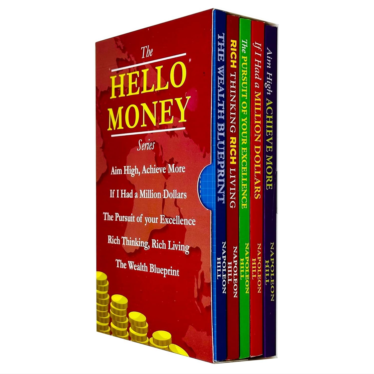 The Hello Money Series by Napoleon Hill 5 books paperback collection set front cover
