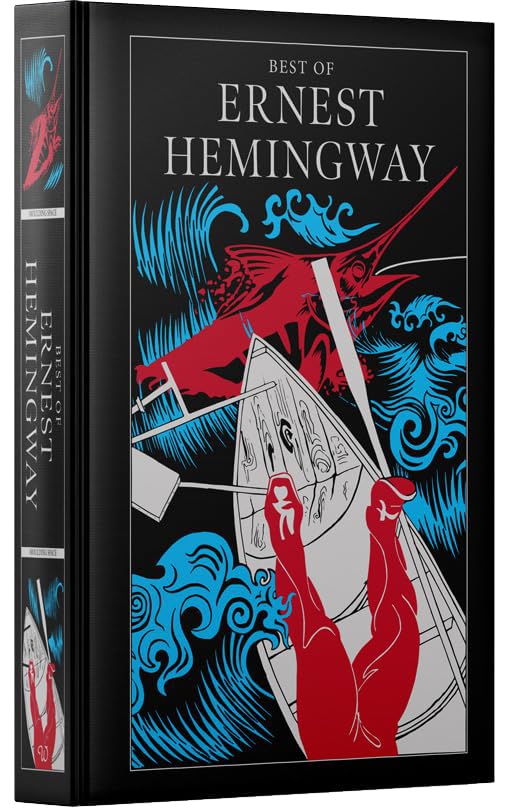Back cover view of the 4-book Ernest Hemingway hardback novel collection