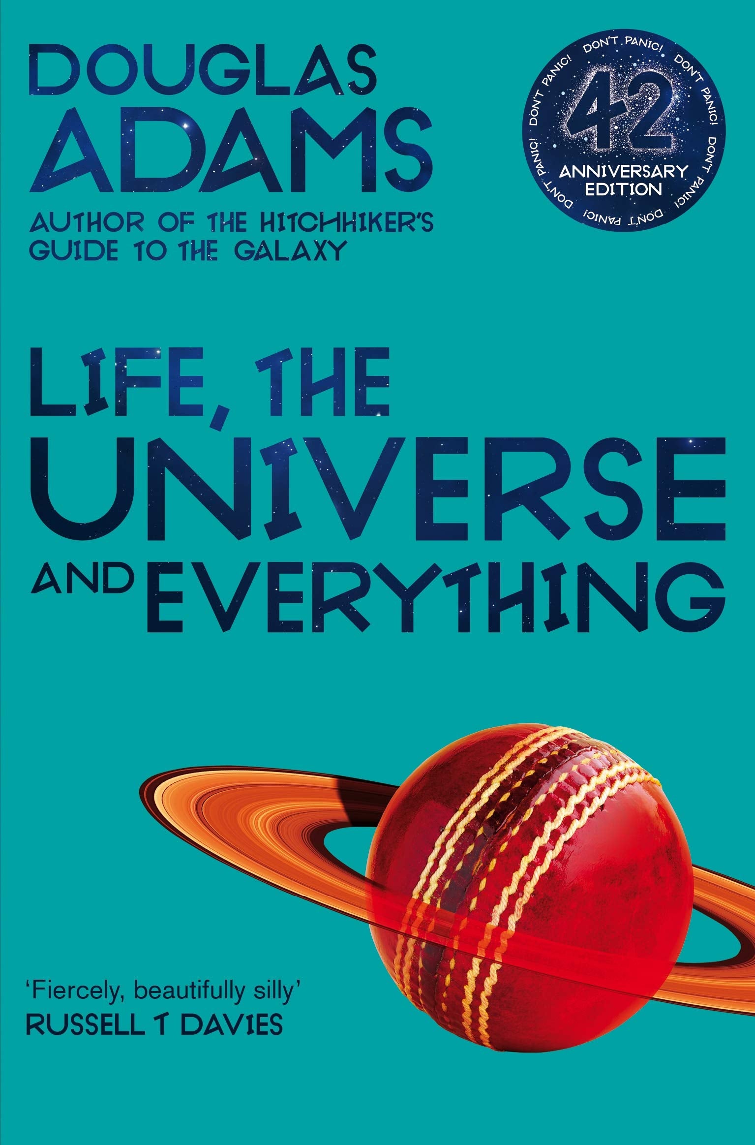 Close-up of the box set packaging for The Hitchhiker's Guide to the Galaxy by Douglas Adams