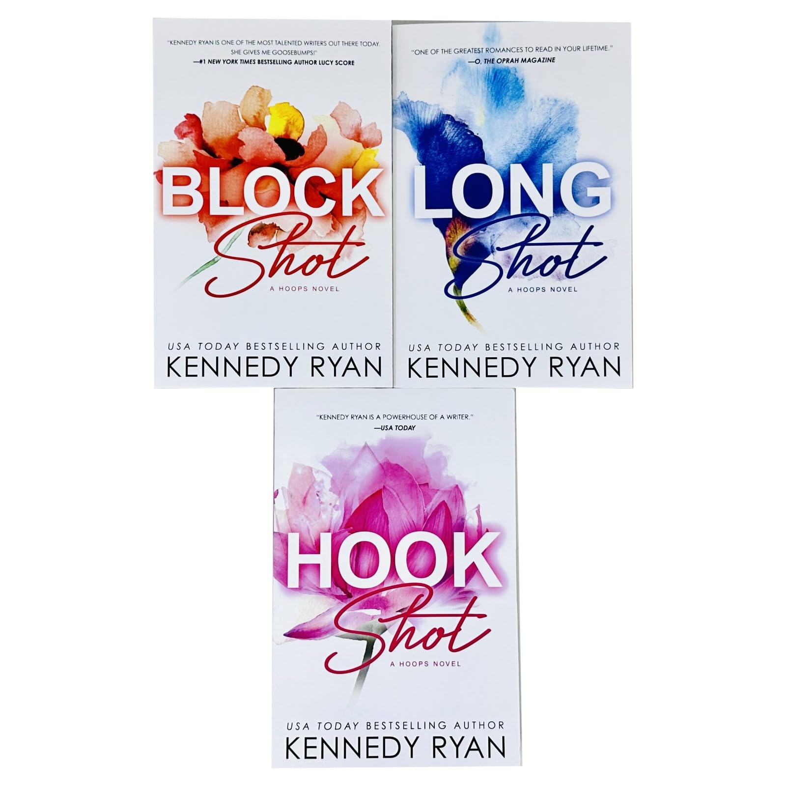Hook Shot by Kennedy Ryan paperback front cover, book three in the Hoops basketball romance series