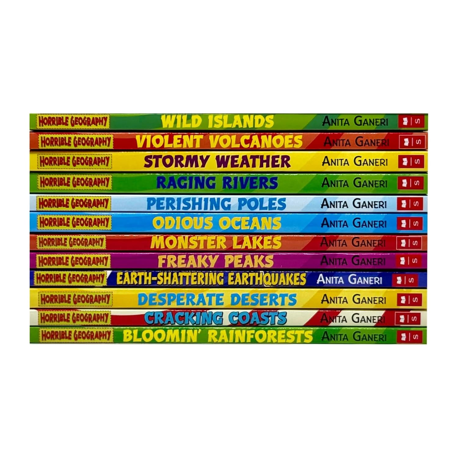 Horrible Geography 10 Books Collection Set - all ten paperback titles fanned out showing individual covers