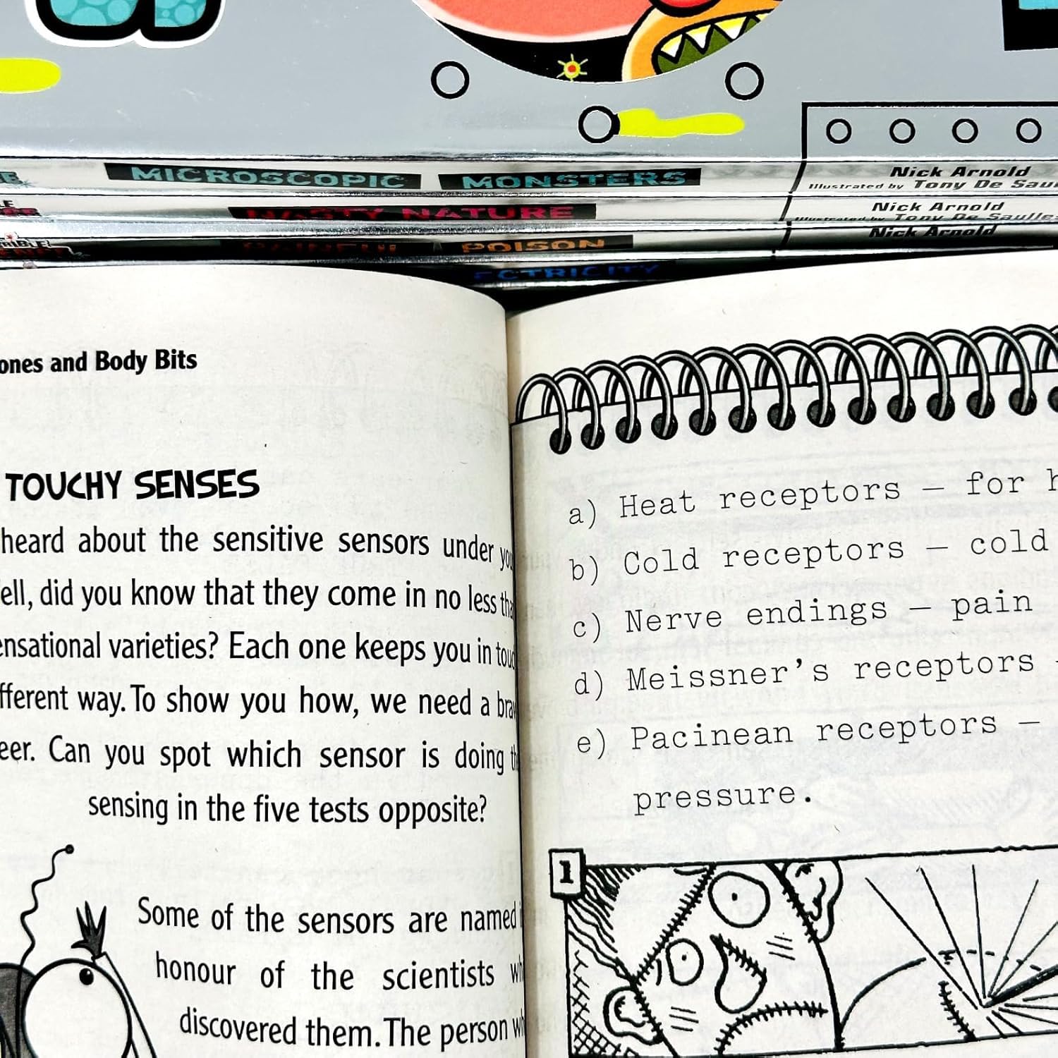 Horrible Science 6 Books Collection Set by Nick Arnold - all six paperback covers fanned out together